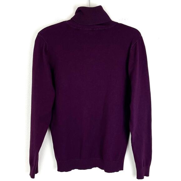 Clavin Klein Sweater Turtleneck Long Sleeve Pullover Medium Purple - Picture 4 of 6